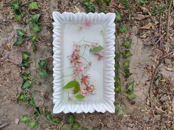 Decorative rectangular marble handmade bowl