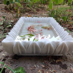 Decorative rectangular marble handmade bowl