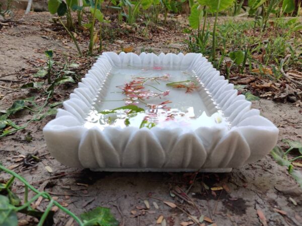 Decorative rectangular marble handmade bowl