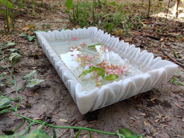 Decorative rectangular marble handmade bowl