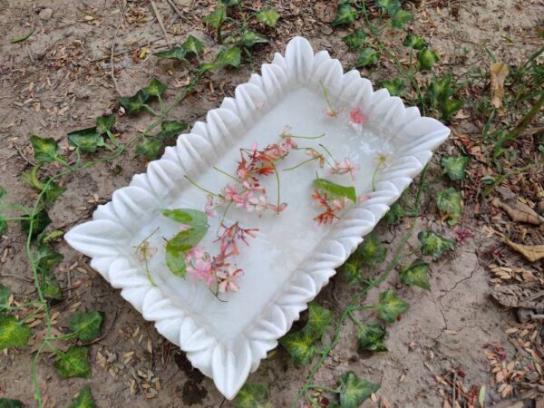 Decorative rectangular marble handmade bowl