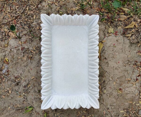 Decorative rectangular marble handmade bowl