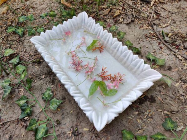 Decorative rectangular marble handmade bowl