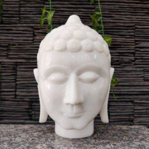 Marble hand carved buddha head