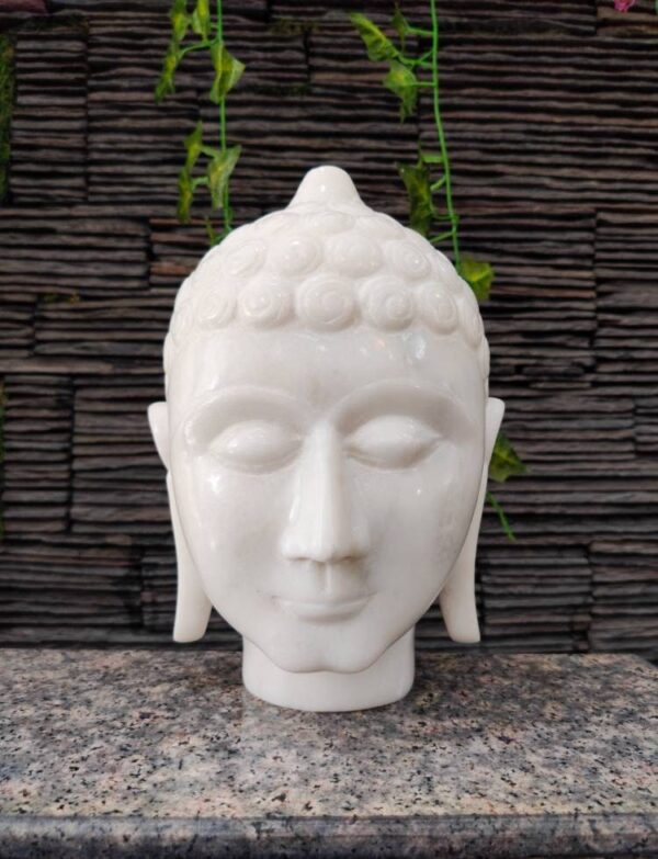 Marble hand carved buddha head