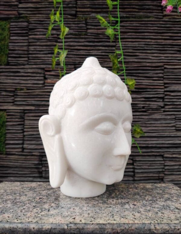 Marble hand carved buddha head