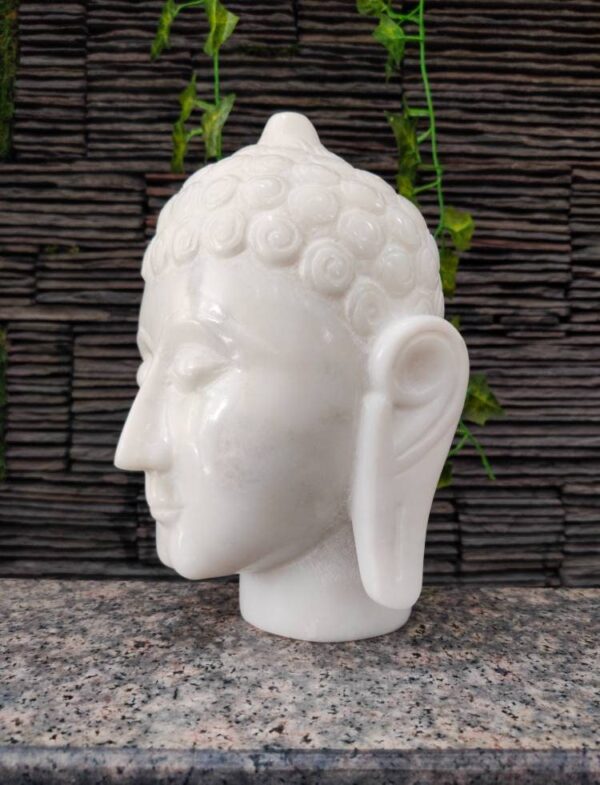 Marble hand carved buddha head