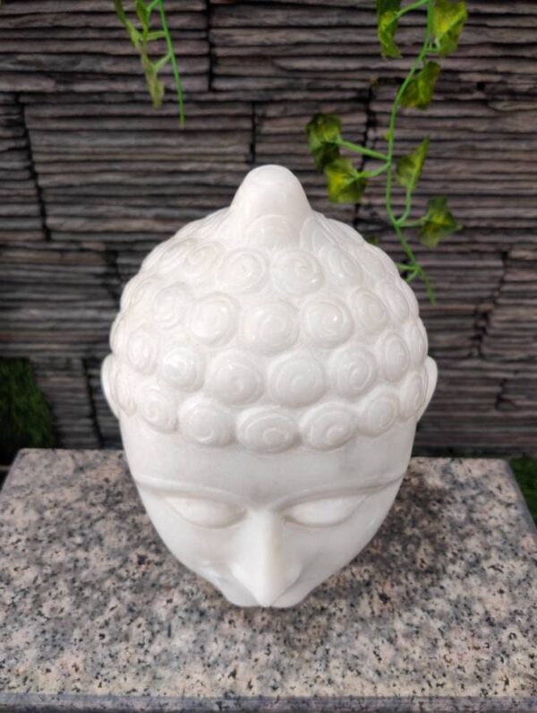 Marble hand carved buddha head