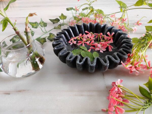 Decorative Ruffled Marble Bowl