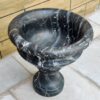 Natural Veined Marble Bowl With Pedestal