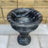 Natural Veined Marble Bowl With Pedestal