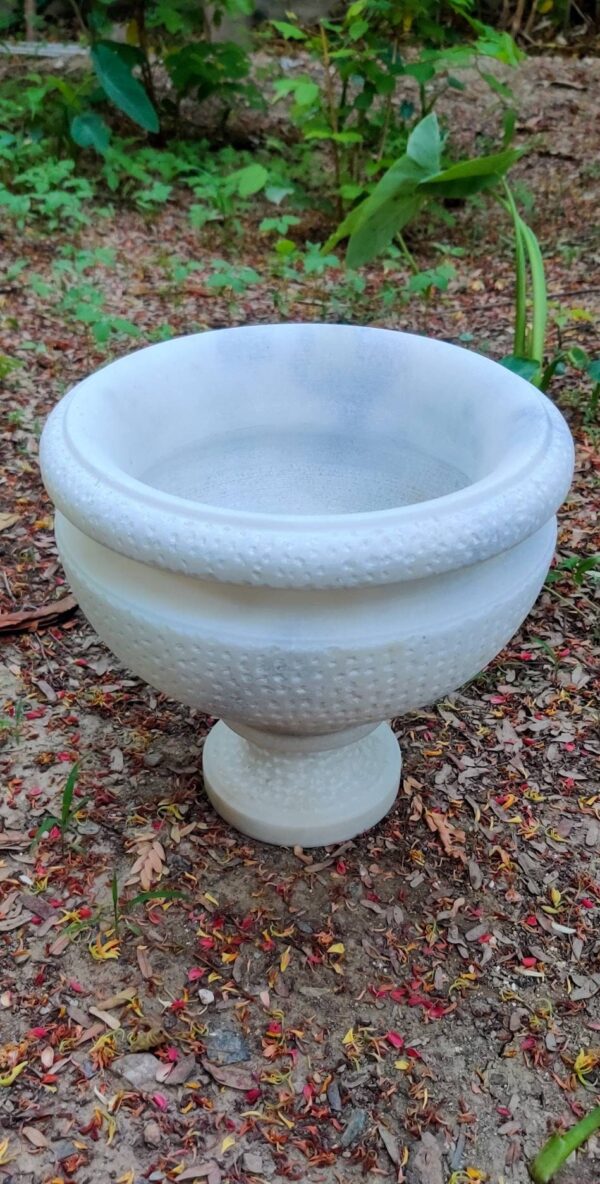 Vintage Decorative Marble Bowl With Pedestal