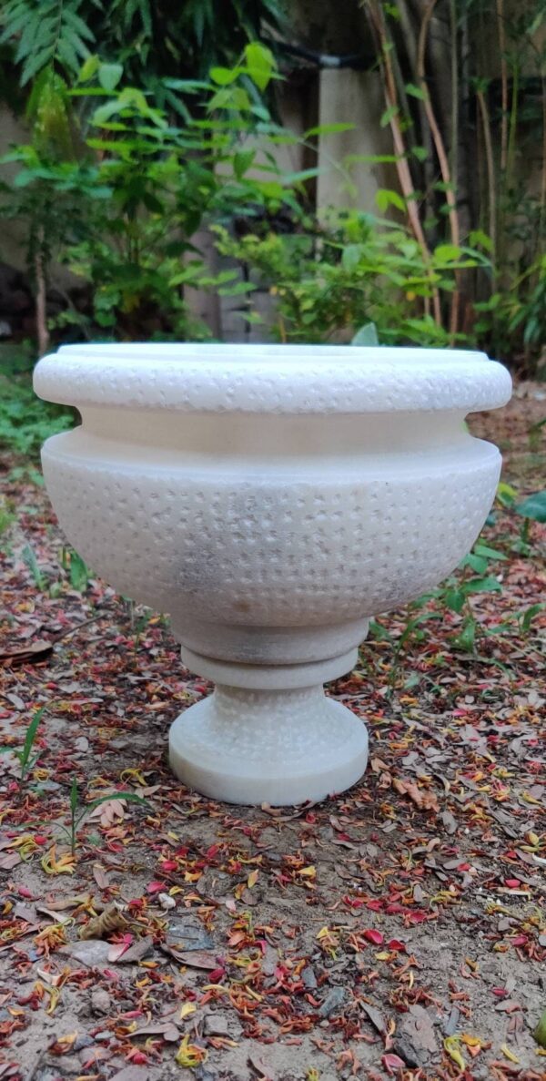 Vintage Decorative Marble Bowl With Pedestal