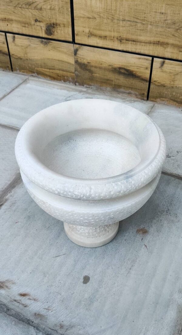 Vintage Decorative Marble Bowl With Pedestal