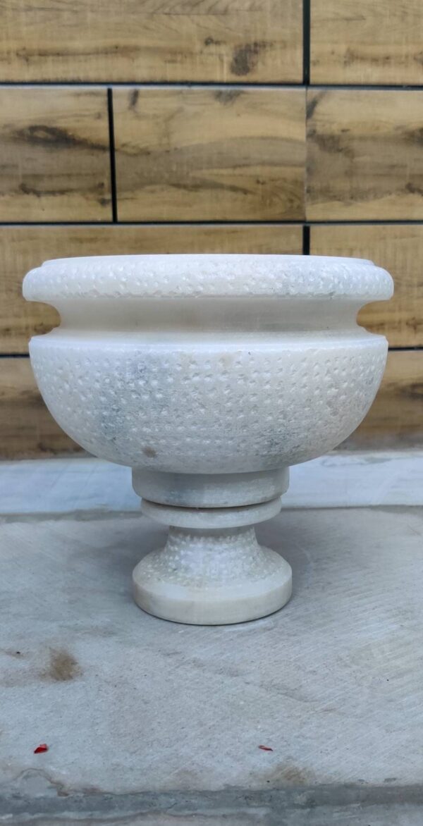 Vintage Decorative Marble Bowl With Pedestal