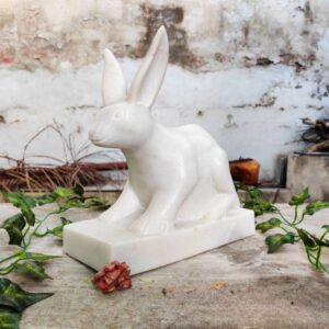 Rabbit hand carved marble sculpture