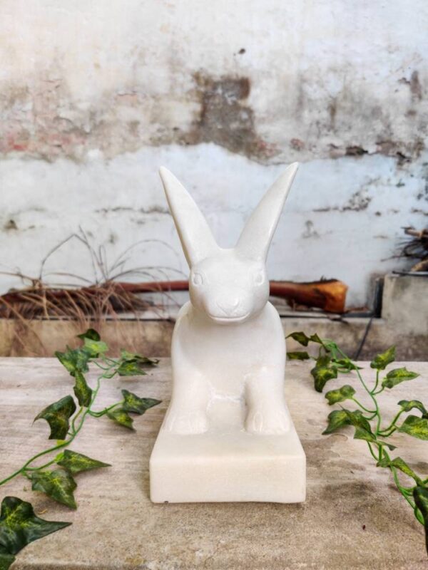 Rabbit hand carved marble sculpture