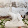 Rabbit hand carved marble sculpture