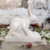 Rabbit hand carved marble sculpture