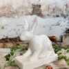 Rabbit hand carved marble sculpture