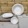 Set of 3 Ruffled Marble Bowls