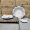 Set of 3 Ruffled Marble Bowls