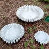 Set of 3 Ruffled Marble Bowls