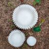 Set of 3 Ruffled Marble Bowls