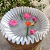 Set of 3 Ruffled Marble Bowls