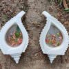 Pair of two vintage bowl antique Lotus bowl