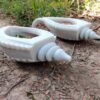 Pair of two vintage bowl antique Lotus bowl