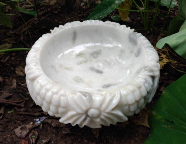 Decorative Marble Bowl Flower Bowl With Pedestal