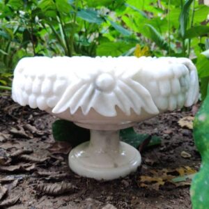 Decorative Marble Bowl Flower Bowl With Pedestal
