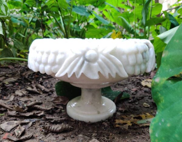 Decorative Marble Bowl Flower Bowl With Pedestal