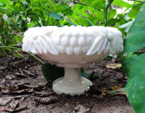 Decorative Marble Bowl Flower Bowl With Pedestal