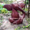 Sitting baby elephant hand carved marble sculpture