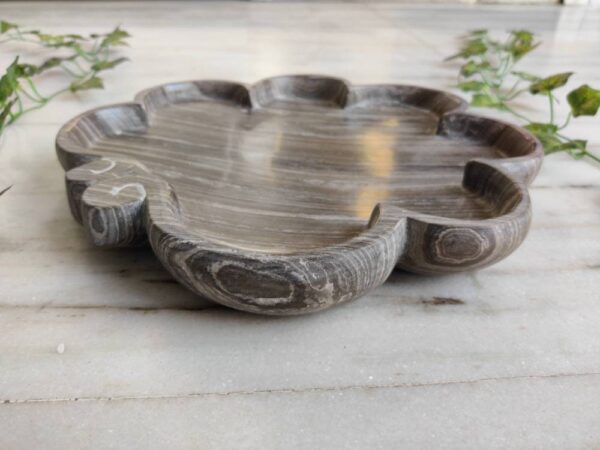 Matte Finish Multipurpose Natural Veined Marble Tray