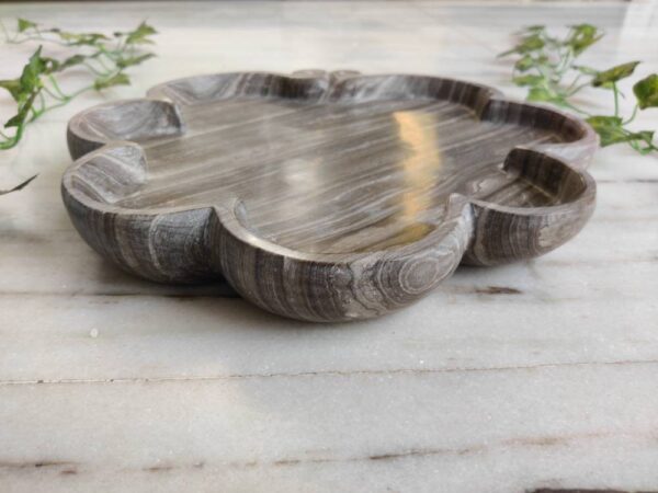 Matte Finish Multipurpose Natural Veined Marble Tray