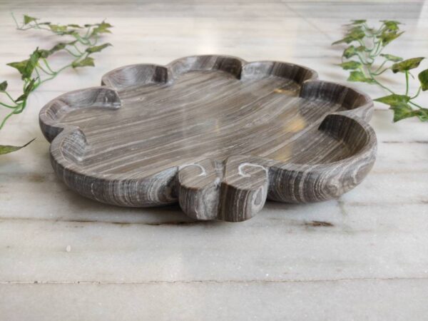 Matte Finish Multipurpose Natural Veined Marble Tray