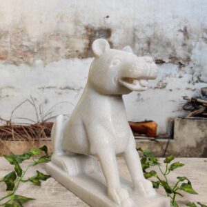 Dog hand carved marble sculpture