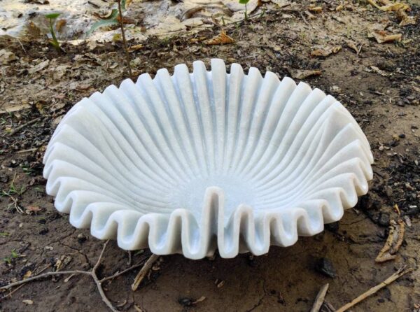 Decorative Marble Scallop Bowl