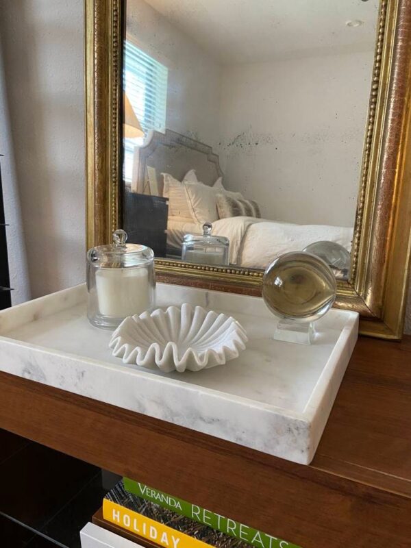 Decorative Marble Scallop Bowl