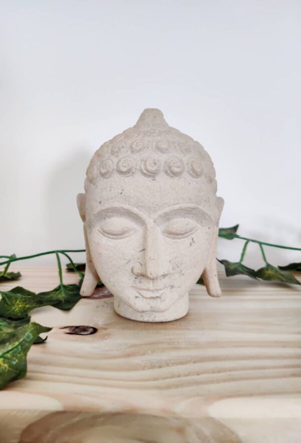 Travertine hand carved buddha head