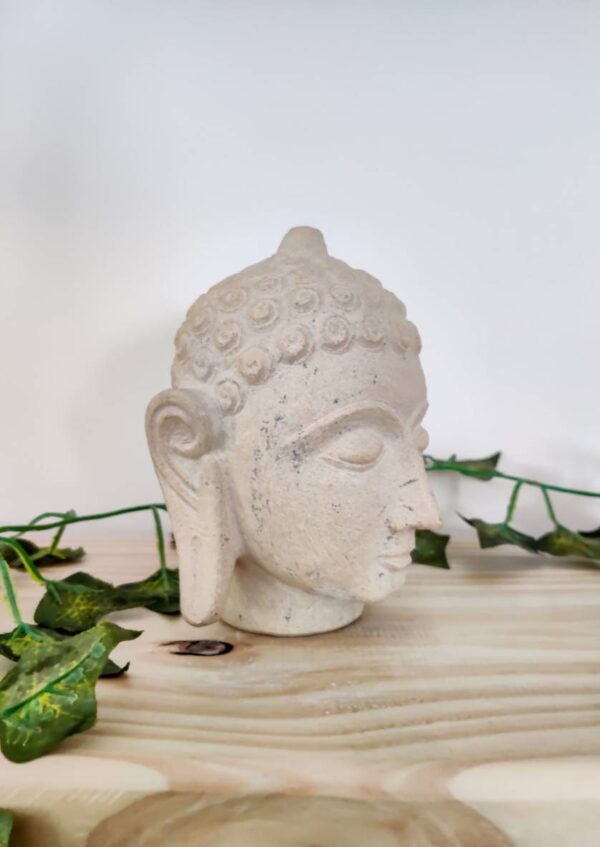 Travertine hand carved buddha head