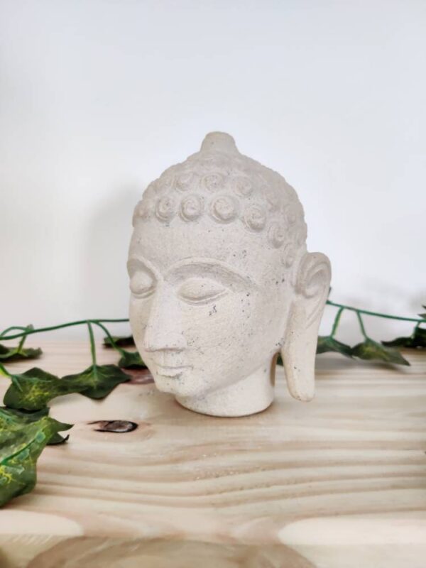 Travertine hand carved buddha head