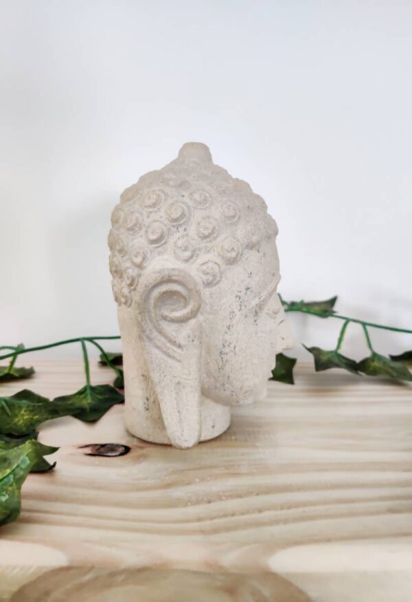 Travertine hand carved buddha head