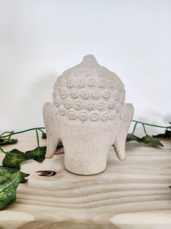 Travertine hand carved buddha head