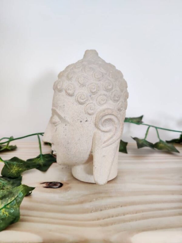 Travertine hand carved buddha head