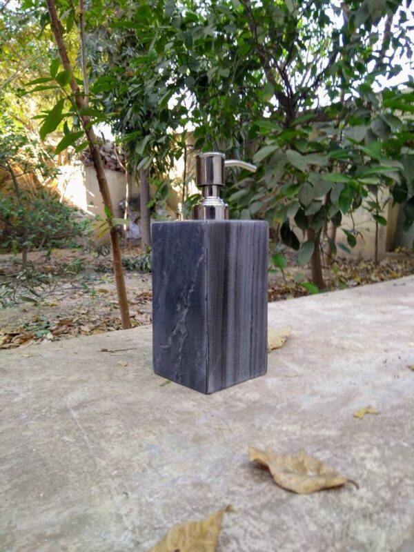 Black-grey marble liquid soap dispenser