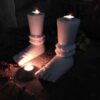 Set of two genuine natural marble tea light candle holders